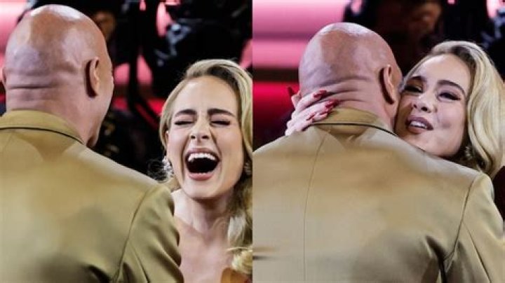 Adele Meets Dwayne ‘The Rock’ Johnson at the Grammys