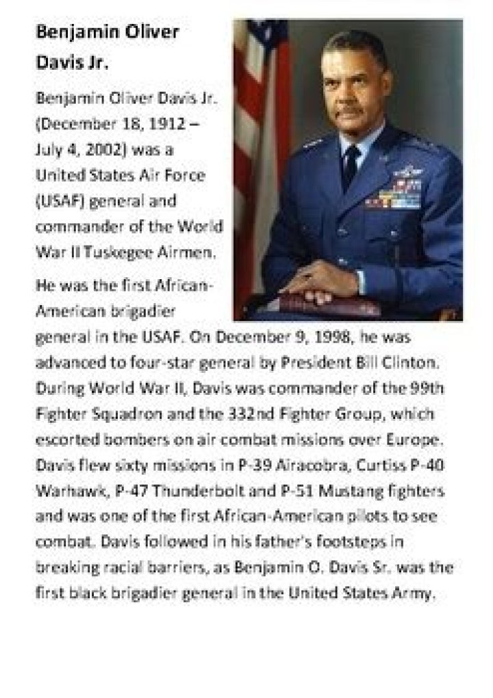 Benjamin Oliver Davis Jr. - Trivia, Family, Bio