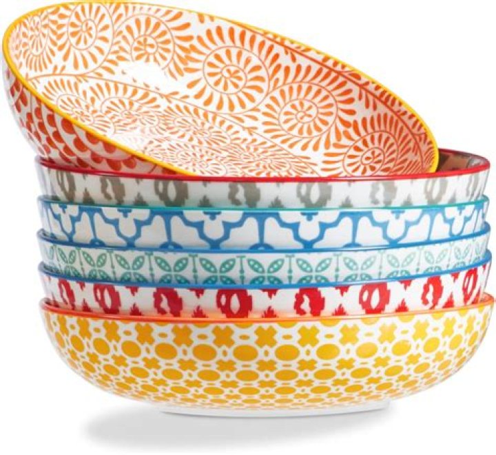 Colorful pasta bowls, a pen to restore grout and a cozy robe