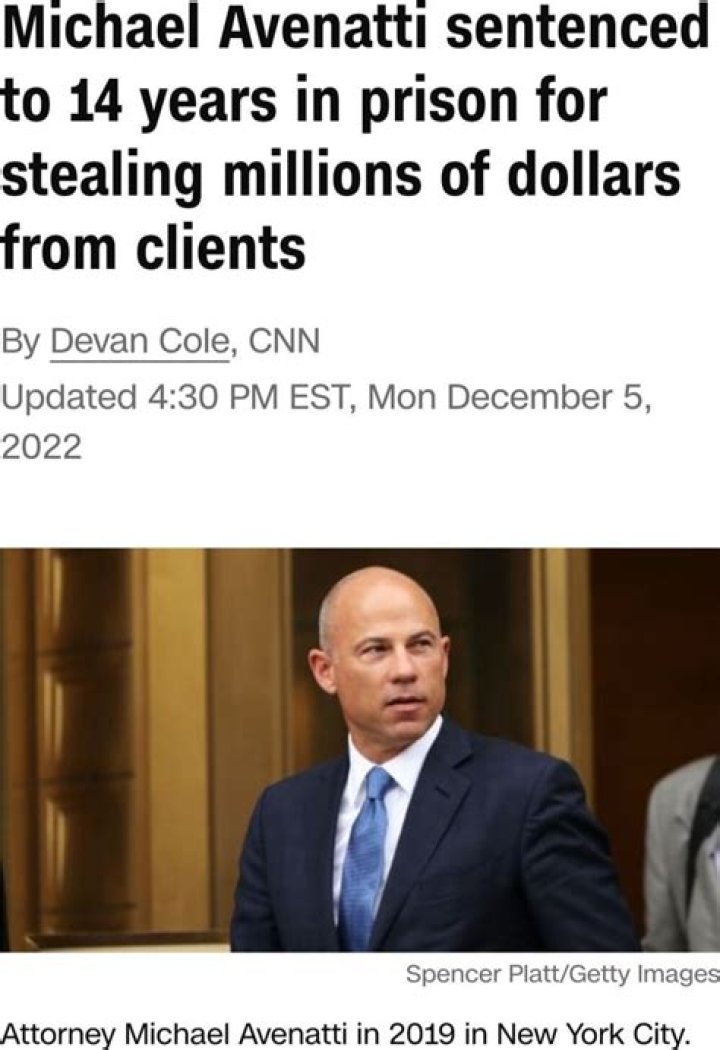 
Michael Avenatti Sentenced to 14 Years for Tax Fraud and Stealing Millions of Dollars from Clients 