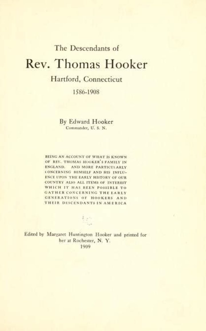 Thomas Hooker - Trivia, Family, Bio